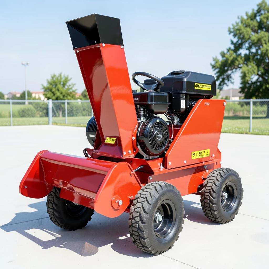Broyeur de Végétaux Thermique B120 — 12 cm — photo officielle | Broyeur thermique professionnel pour branches jusqu'à 12 cm, avec goulotte orientable.